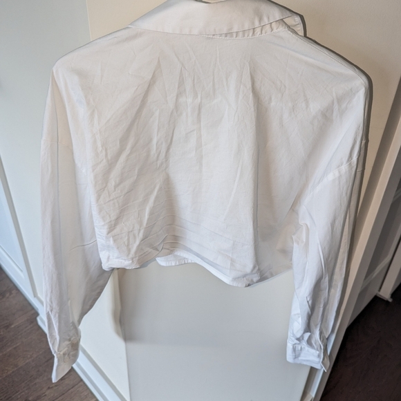 Dynamite oversize crop cotton blouse, drop shoulder - Picture 2 of 6